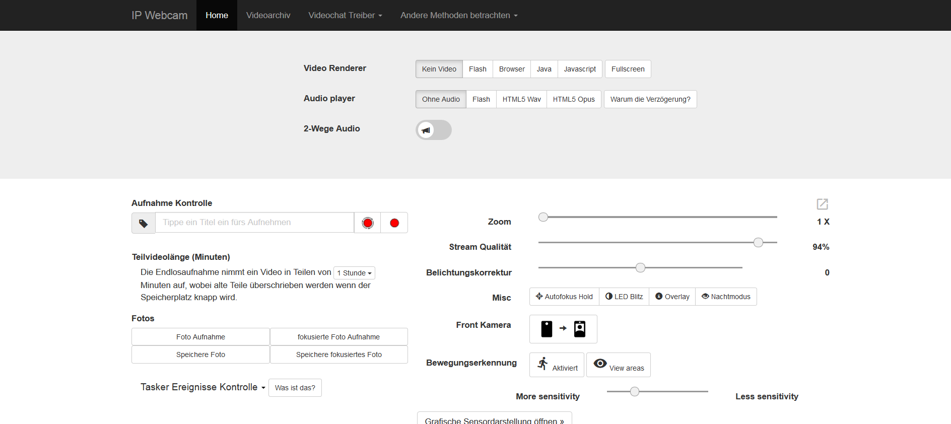 IPWebcam Admin Page