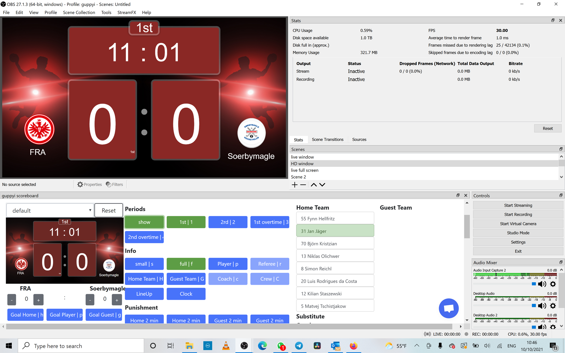 scoreboard software - control graphic overlays